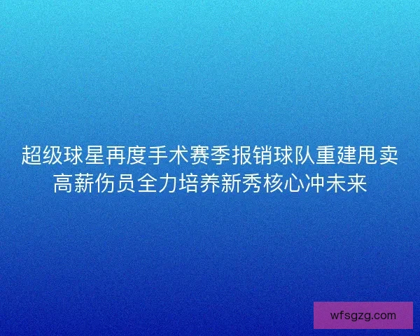 超级球星再度手术赛季报销球队重建甩卖高薪伤员全力培养新秀核心冲未来