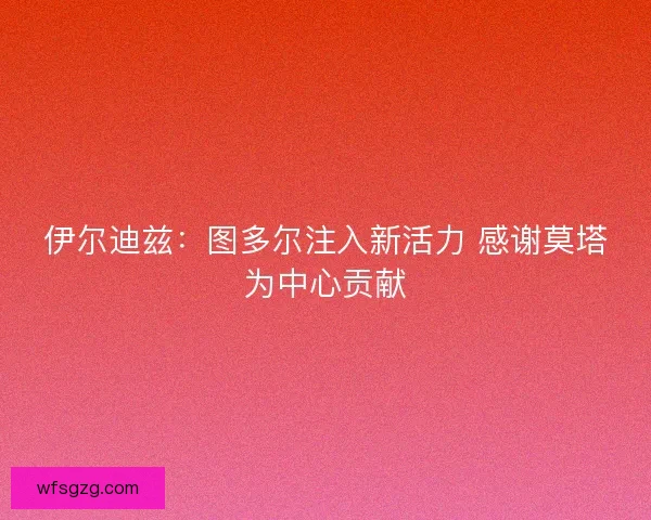 伊尔迪兹：图多尔注入新活力 感谢莫塔为中心贡献